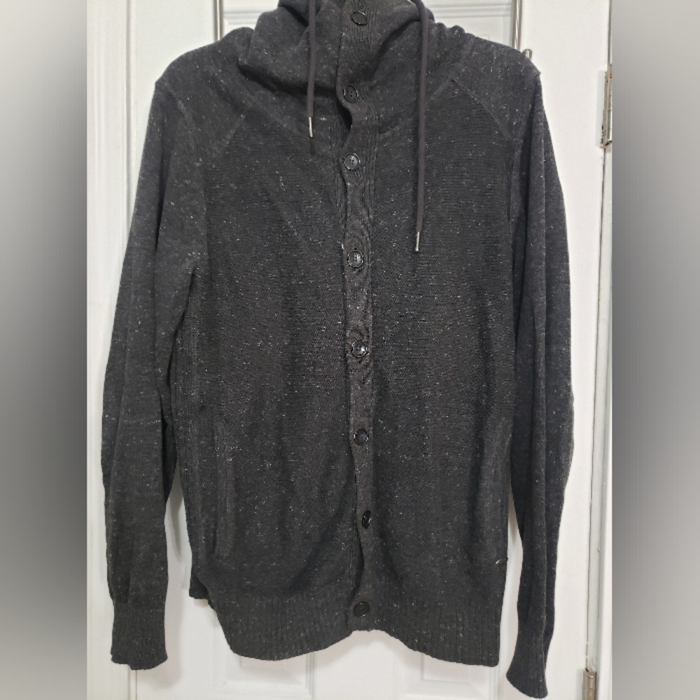 Guess Charcoal Button-Up Cardigan